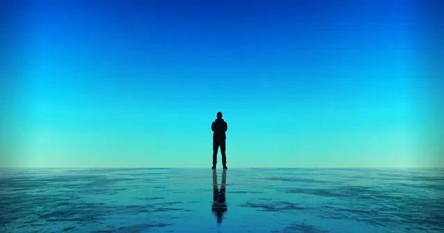 My view of a lone trader silhouetted against a blue horizon, reflecting on my transition to FTMO futures.