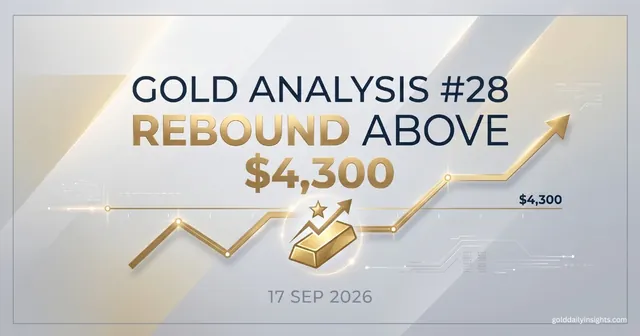 My cover graphic for Gold Analysis #28, gold's rebound above $4,300 on 17 September 2026
