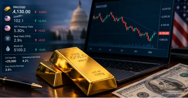 My XAU/USD dashboard with dollar, 10Y yield and oil data, 7 October 2026