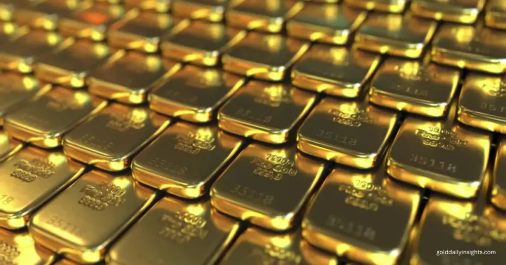 Close-up of stacked fine gold bars, symbolising the physical asset behind my daily XAU/USD market analysis.